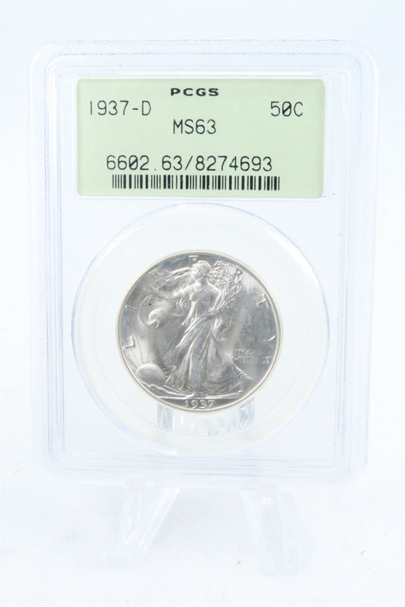 1937-D PCGS MS63 Walking Liberty Half Dollar Business Strike 50C