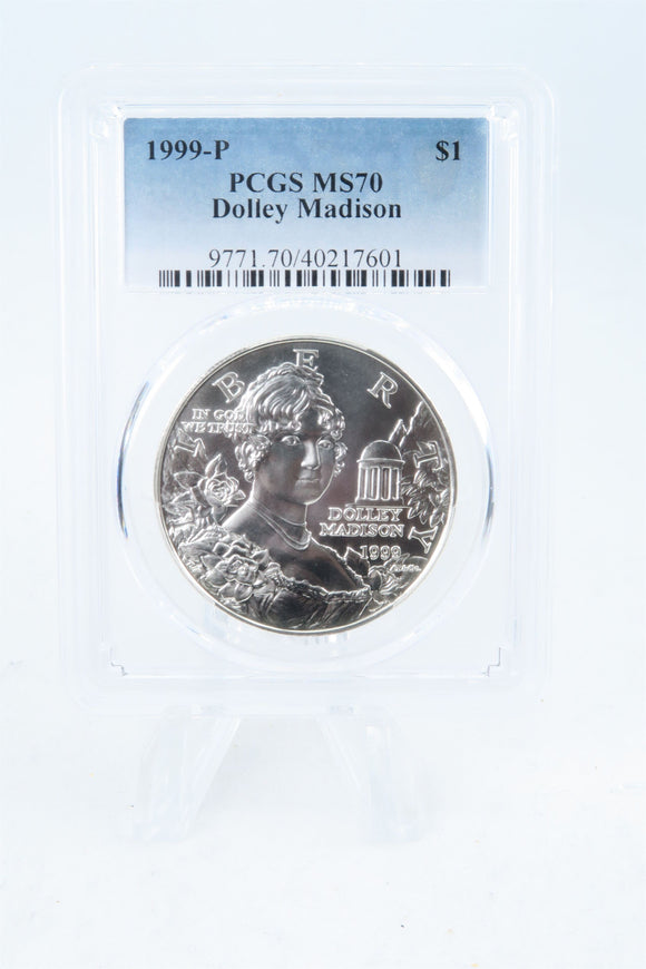 1999-P PCGS MS70 Dolley Madison Silver Modern Commemorative Dollar