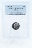 2003-S PCGS PR70DCAM Silver Roosevelt Dime Proof 10C