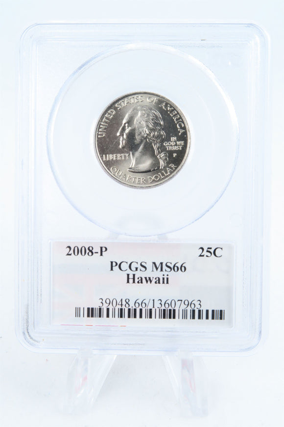 2008-P PCGS MS66 Hawaii State Quarter Business Strike 25C