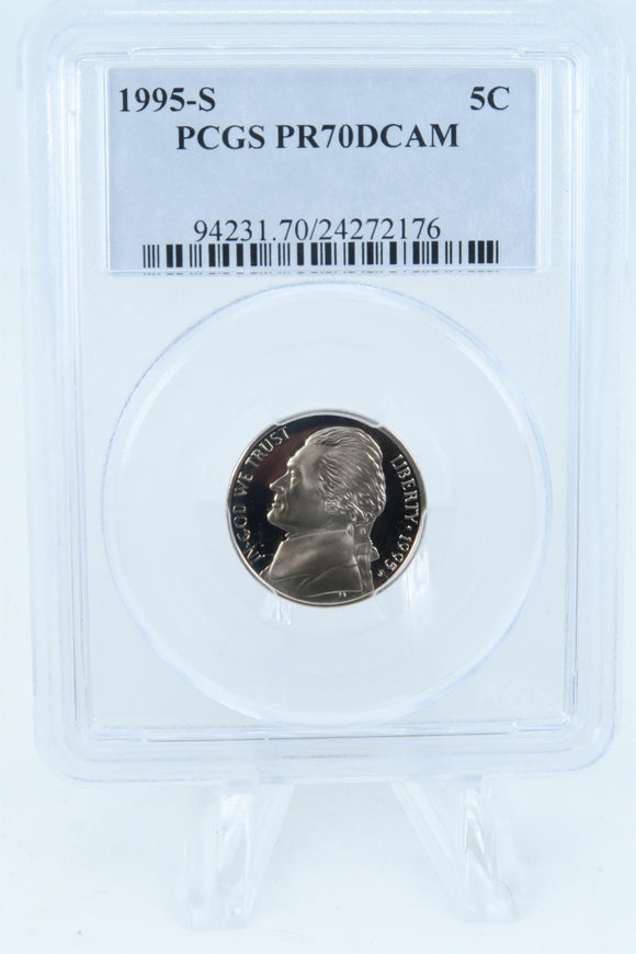 1995-S PCGS PR70DCAM Jefferson Nickel Proof 5C