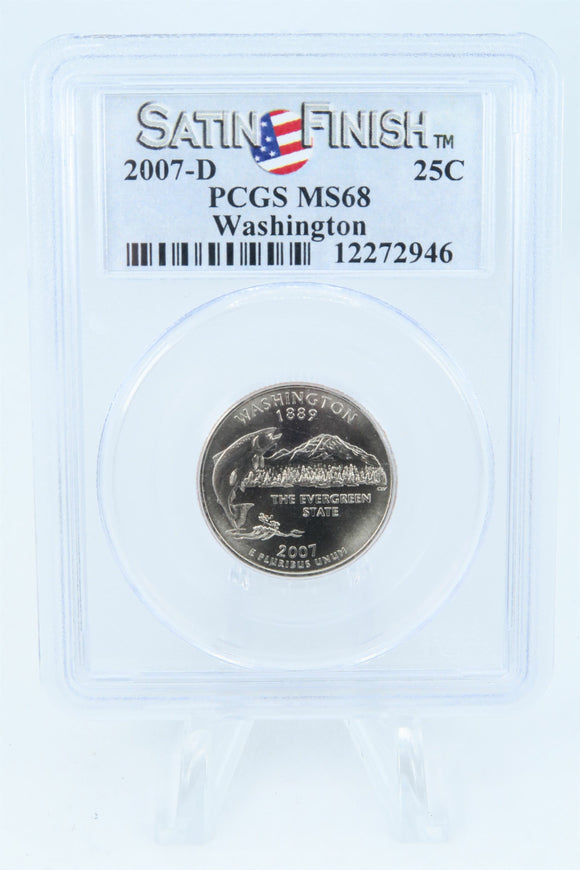 2007-D PCGS SP68 Washington Satin Finish State Quarter 25C