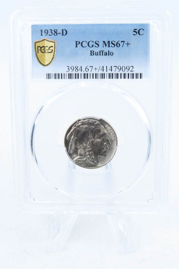 1938-D PCGS MS67+ Buffalo Nickel Business Strike 5C