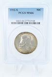 1952-S PCGS MS66 Franklin Half Dollar Business Strike 50C