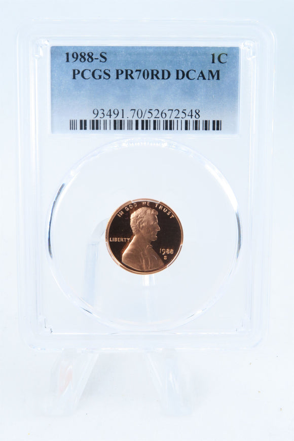 1988-S PCGS PR70DCAM Lincoln Memorial Cent Proof 1C