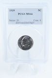 1939-P PCGS MS66 Reverse of 1938 Jefferson Nickel 5C