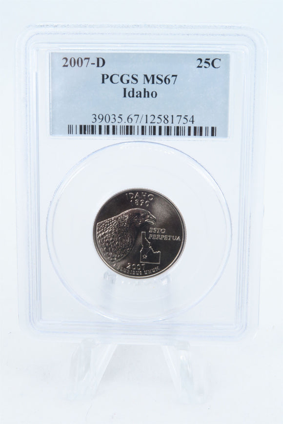 2007-D PCGS MS67 Idaho State Quarter Business Strike 25C