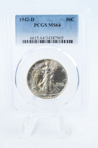 1942-D PCGS MS64 Walking Liberty Half Dollar Business Strike 50C
