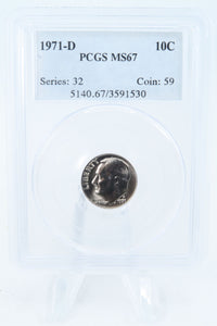 1971-D PCGS MS67 Roosevelt Dime Business Strike 10C