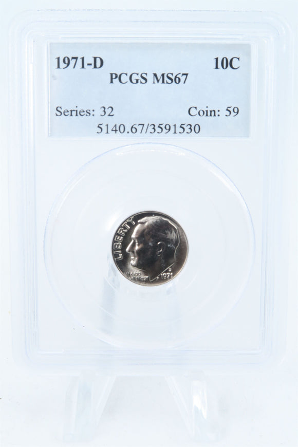 1971-D PCGS MS67 Roosevelt Dime Business Strike 10C