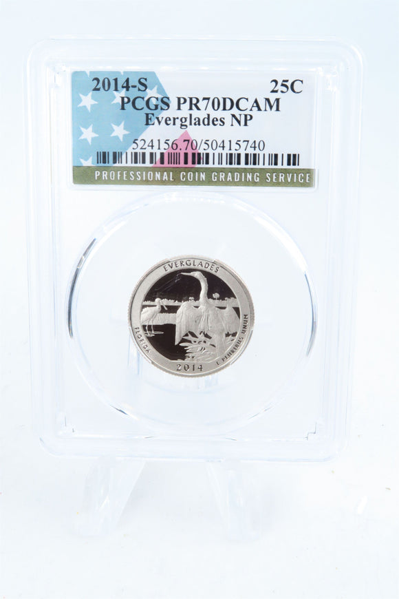 2014-S PCGS PR70DCAM Everglades NP Quarter Proof 25C