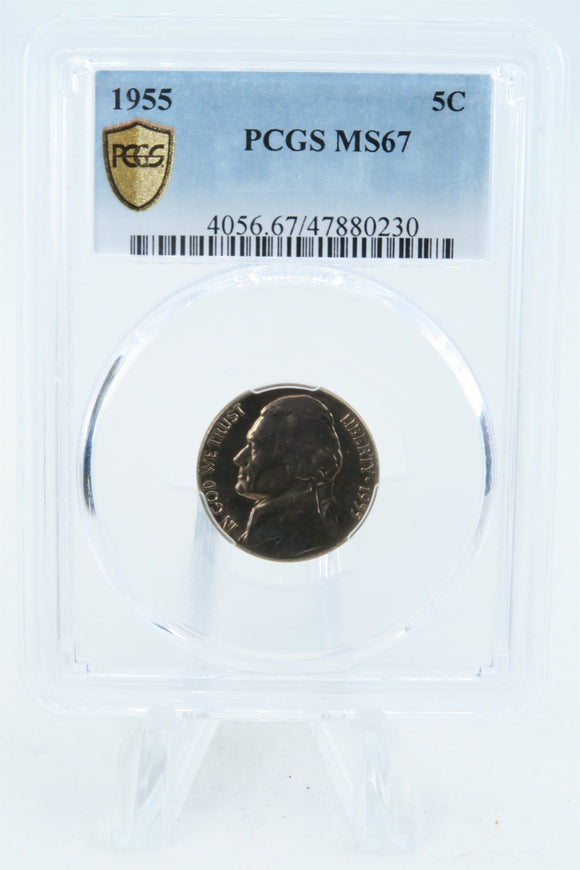 1955-P PCGS MS67 Jefferson Nickel Business Strike 5C