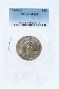 1947-D PCGS MS65 Walking Liberty Half Dollar Business Strike 50C