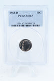 1968-D PCGS MS67 Roosevelt Dime Business Strike 10C