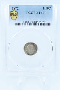 1872-P PCGS XF45 Seated Liberty Half Dime Business Strike H10C