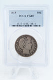 1915-P PCGS VG10 Barber Half Dollar Business Strike 50C
