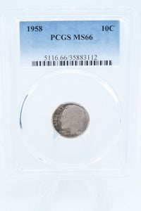 1958-P PCGS MS66 Roosevelt Dime Business Strike 10C
