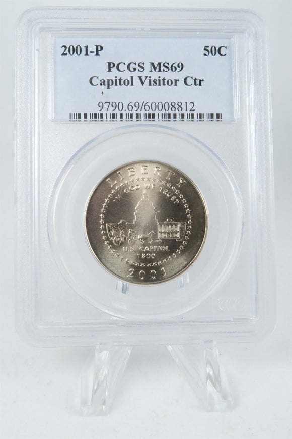 2001-P PCGS MS69 Capitol Visitor Modern Commemorative Half Dollar 50C