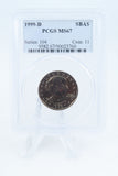 1999-D PCGS MS67 Susan B. Anthony Dollar Business Strike