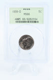 1939-D PCGS MS66 Reverse Of 1938 Jefferson Nickel Business Strike 5C