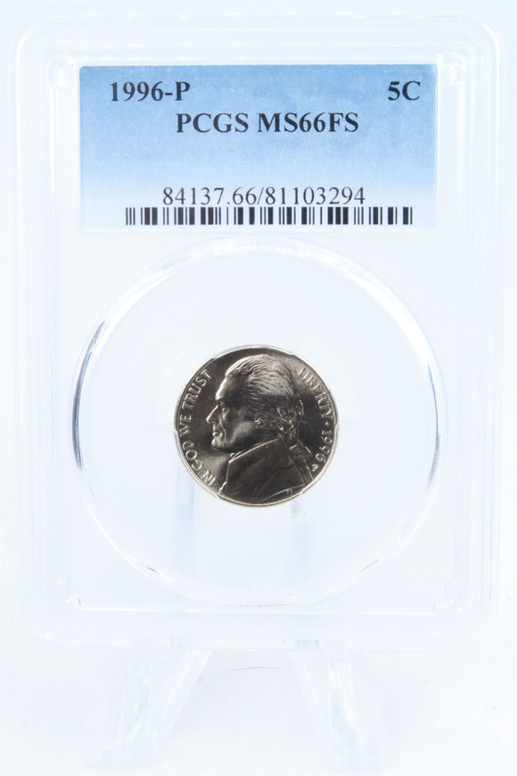 1996-P PCGS MS66FS Jefferson Nickel Full Steps Business Strike 5C