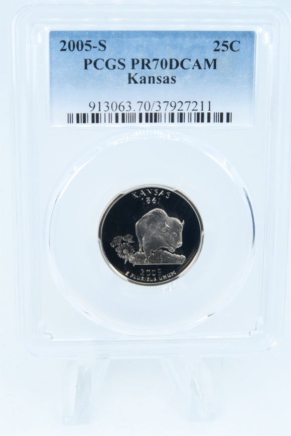 2005-S PCGS PR70DCAM Kansas State Quarter Proof 25C