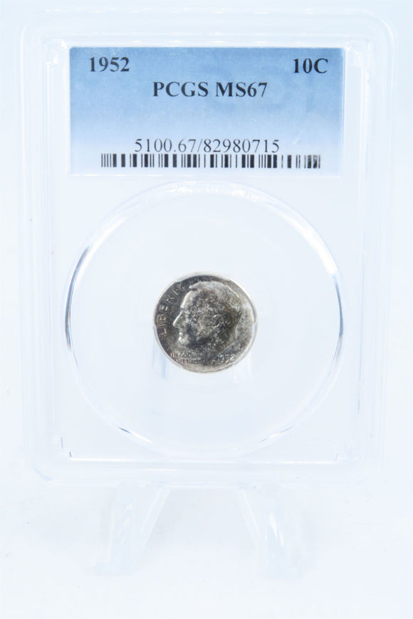 1952-P PCGS MS67 Roosevelt Dime Business Strike 10C