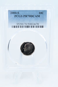 2000-S PCGS PR70DCAM Roosevelt Dime Proof 10C