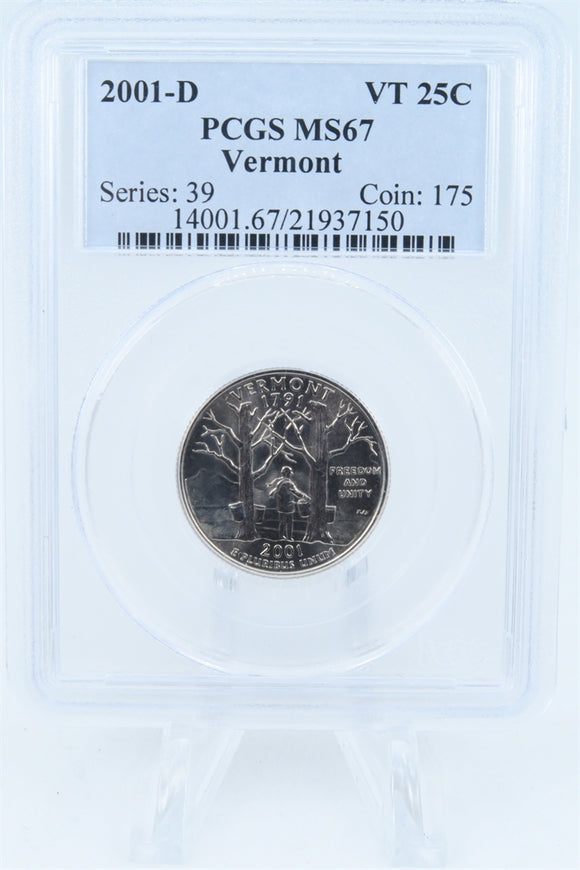 2001-D PCGS MS67 Vermont State Quarter Business Strike 25C