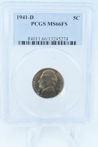 1941-D PCGS MS66FS Jefferson Nickel Full Steps Business Strike 5C