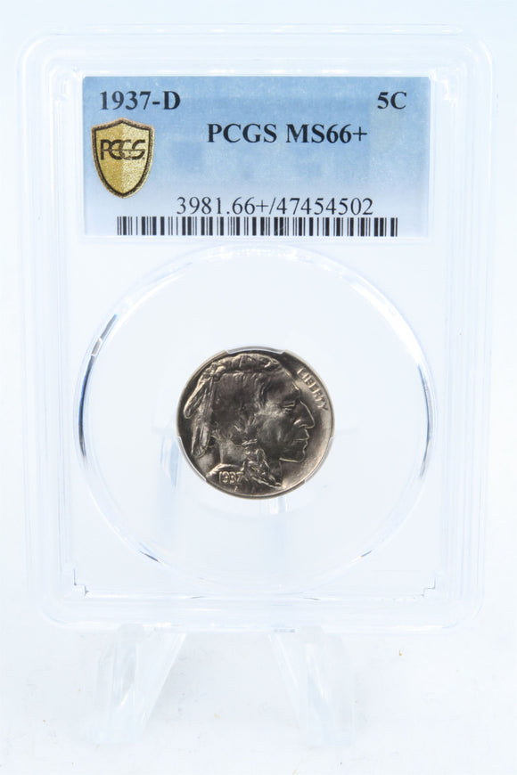 1937-D PCGS MS66+ Buffalo Nickel Business Strike 5C