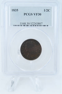 1835-P PCGS VF30BN Classic Head Half Cent Business Strike