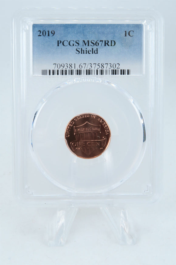 2019-P PCGS MS67RD Lincoln Shield Cent Business Strike 1C