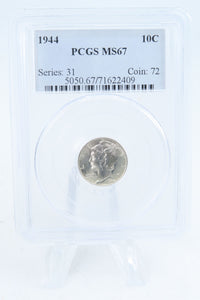 1944-P PCGS MS67 Mercury Dime Business Strike 10C