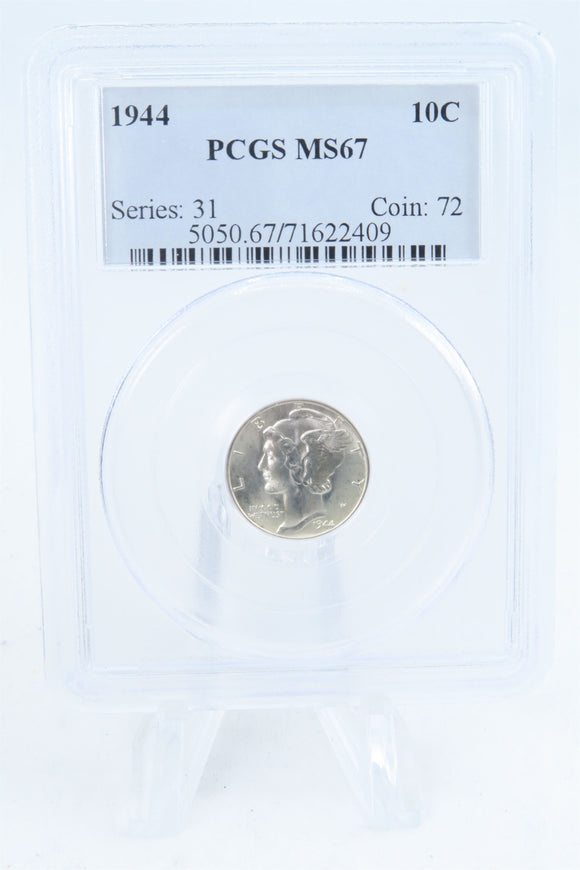 1944-P PCGS MS67 Mercury Dime Business Strike 10C