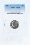 1951-S PCGS MS66 Jefferson Nickel Business Strike 5C