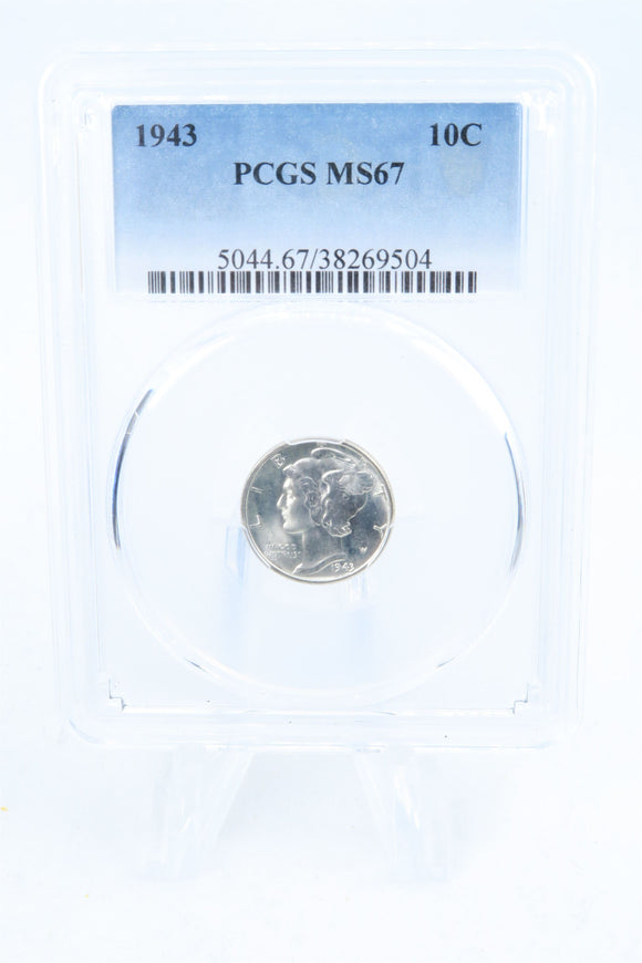 1943-P PCGS MS67 Mercury Dime Business Strike 10C