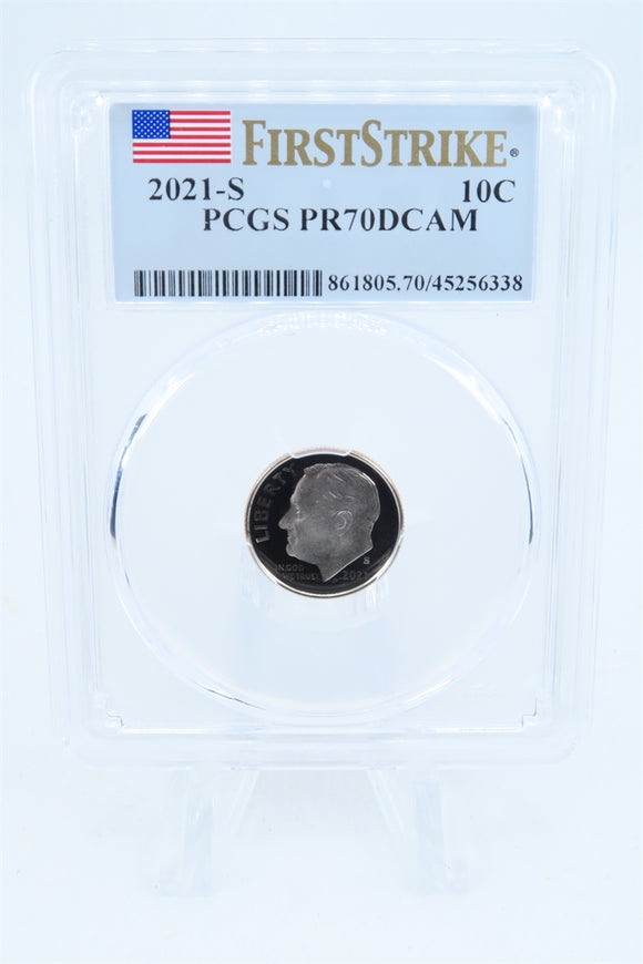 2021-S PCGS PR70DCAM First Strike Roosevelt Dime Proof 10C