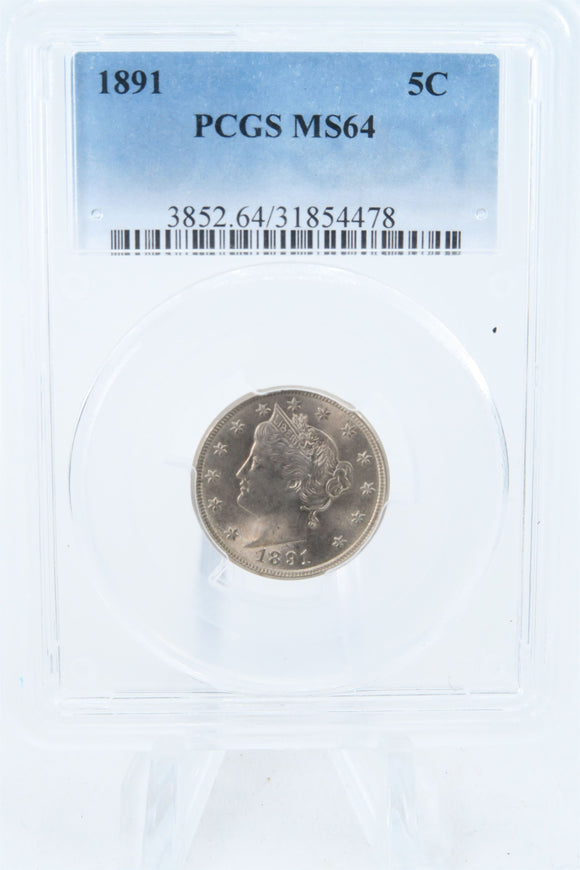 1891-P PCGS MS64 Liberty Nickel Business Strike 5C