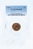 1938-P PCGS MS66RD Lincoln Wheat Cent Business Strike 1C