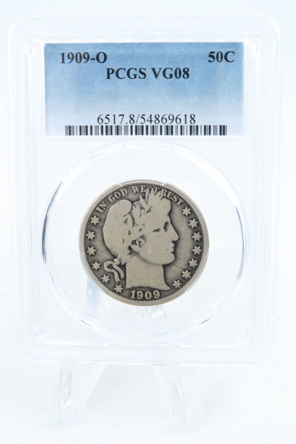 1909-O PCGS VG08 Barber Half Dollar Business Strike 50C