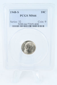 1948-S PCGS MS66 Roosevelt Dime Business Strike 10C