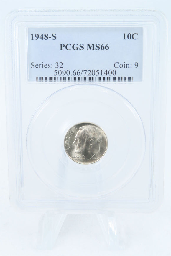 1948-S PCGS MS66 Roosevelt Dime Business Strike 10C