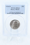 1934-D PCGS MS64 Heavy Motto Washington Quarter Business Strike 25C