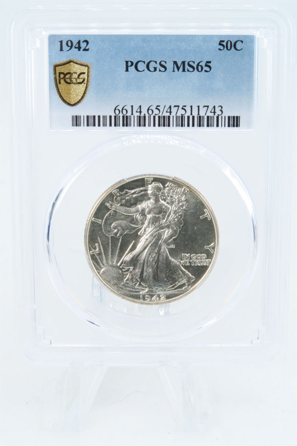1942-P PCGS MS65 Walking Liberty Half Dollar Business Strike 50C