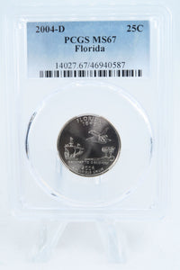 2004-D PCGS MS67 Florida State Quarter Business Strike 25C