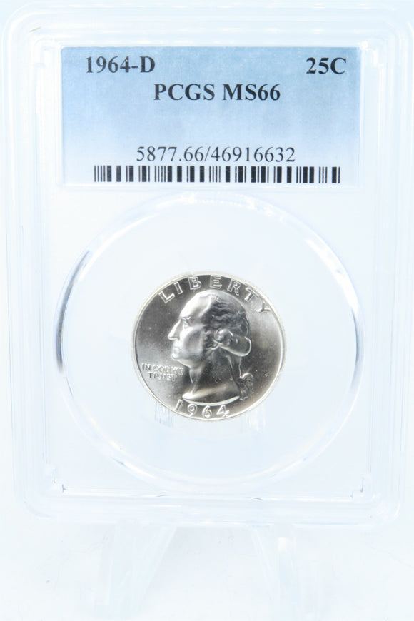 1964-D PCGS MS66 Washington Quarter Business Strike 25C