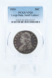1834-P PCGS VF20 Large Date Small Letters Capped Bust Half Dollar 50C