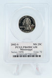 2002-S PCGS PR69DCAM Mississippi State Quarter Proof 25C