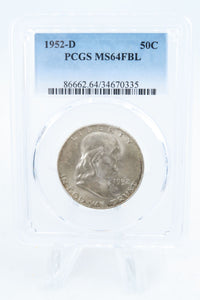 1952-D PCGS MS64FBL Franklin Half Dollar Full Bell Lines 50C
